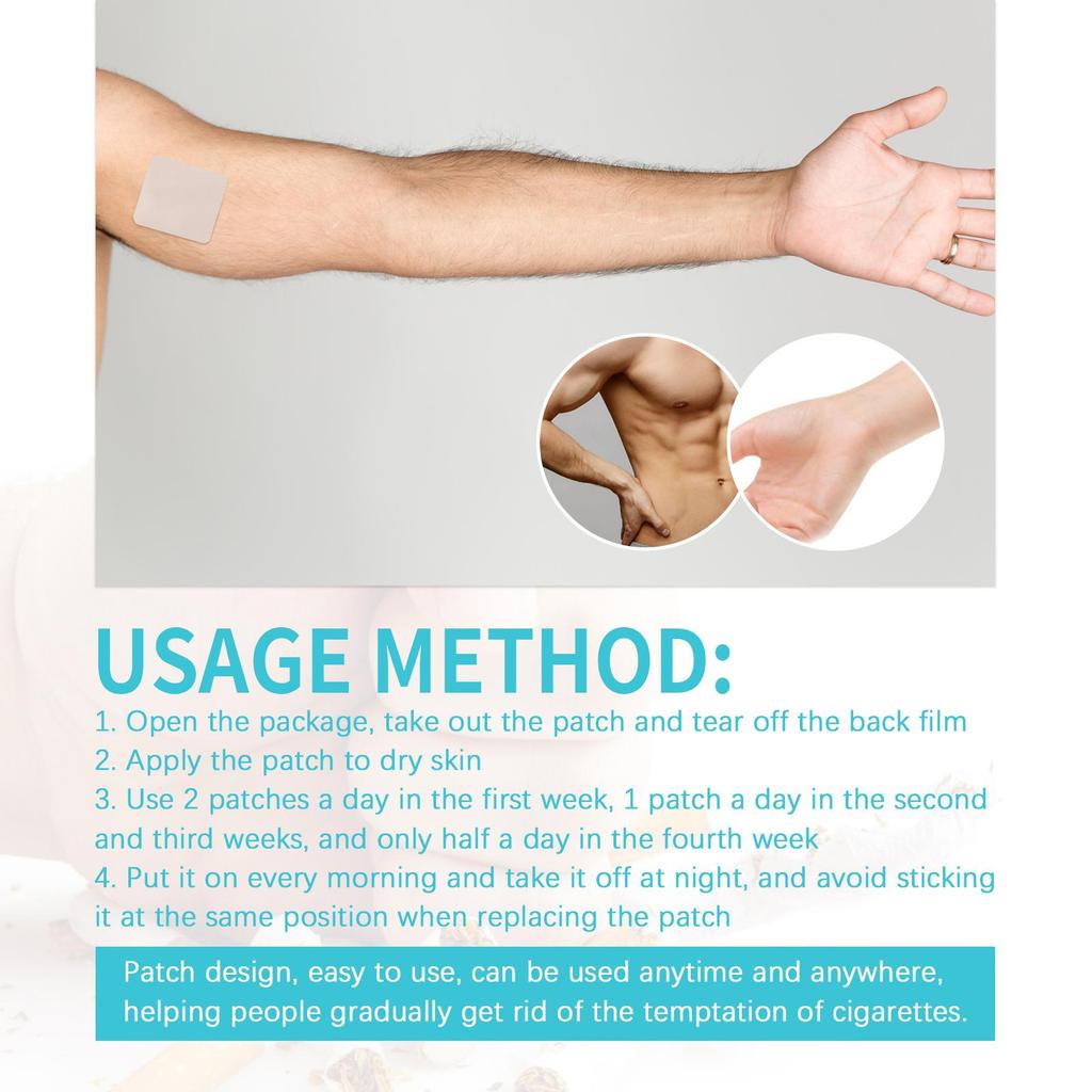 30 stk Røykesluttplaster Helseplaster Assistert Røykekontroll Helseplaster Si Farvel til Sigaretter Nikotinerstatning Plante Dufter