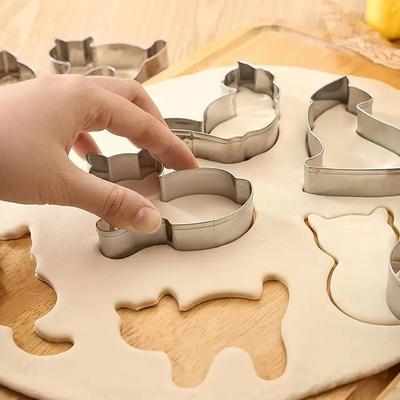 9Pcs Cat Cookie Cutters Set Assorted Cat Shape Stainless Steel Metal Cookie Cutter Kitten Face Butt Cats Paw Cookie Cutters Mold
