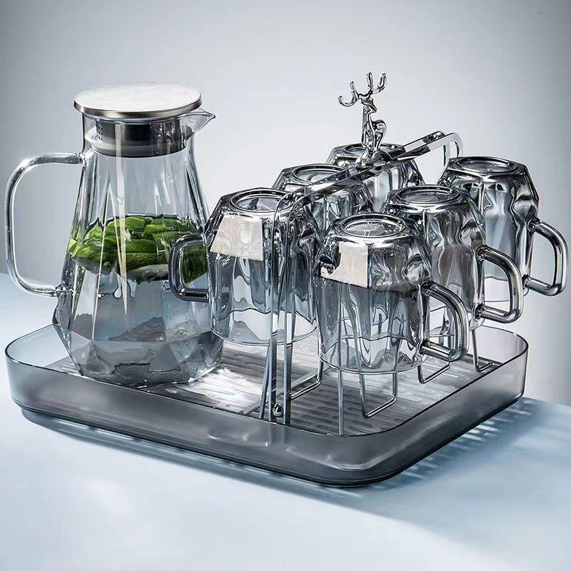 High-Temperature Resistant Diamond Teapot & Glass Cup Set for Living Room - Light Luxury Home Collection