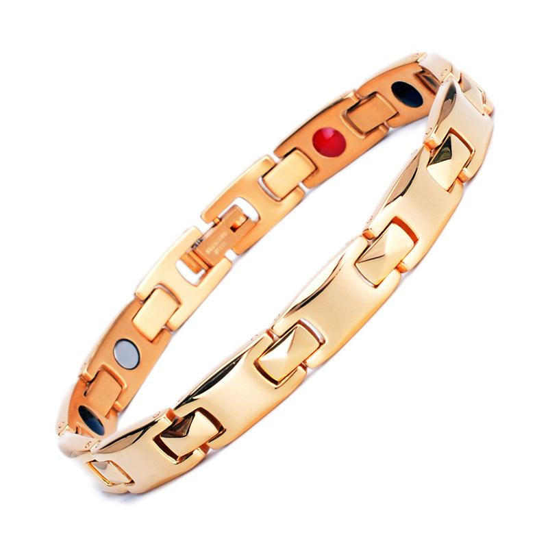Stahlarmband für Frauen Vintage Gold Punk Dicke Kette Armbänder an der Hand