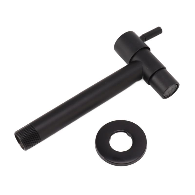 G1/2 Wall Mounted Cold Water Tap 304 Stainless Steel Single Handle Cold Faucet Bathroom Garden Faucet Tap Black For Mop Pool