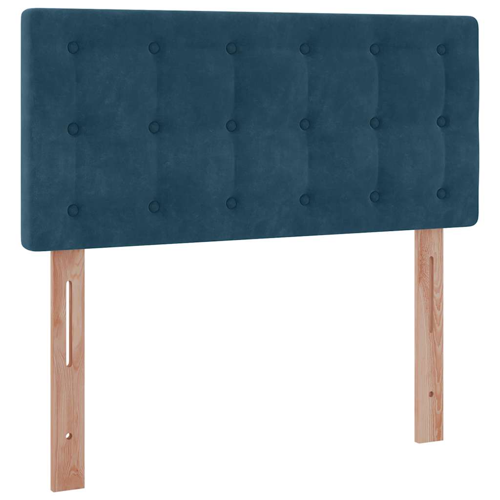 Ottoman Bed with Mattress Dark Blue 100x200 Cm Velvet