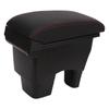 Car Armrest Box Black Central Console Arm Rest Storage Box Red Stitch with USB Interface Replacement for Suzuki VITARA