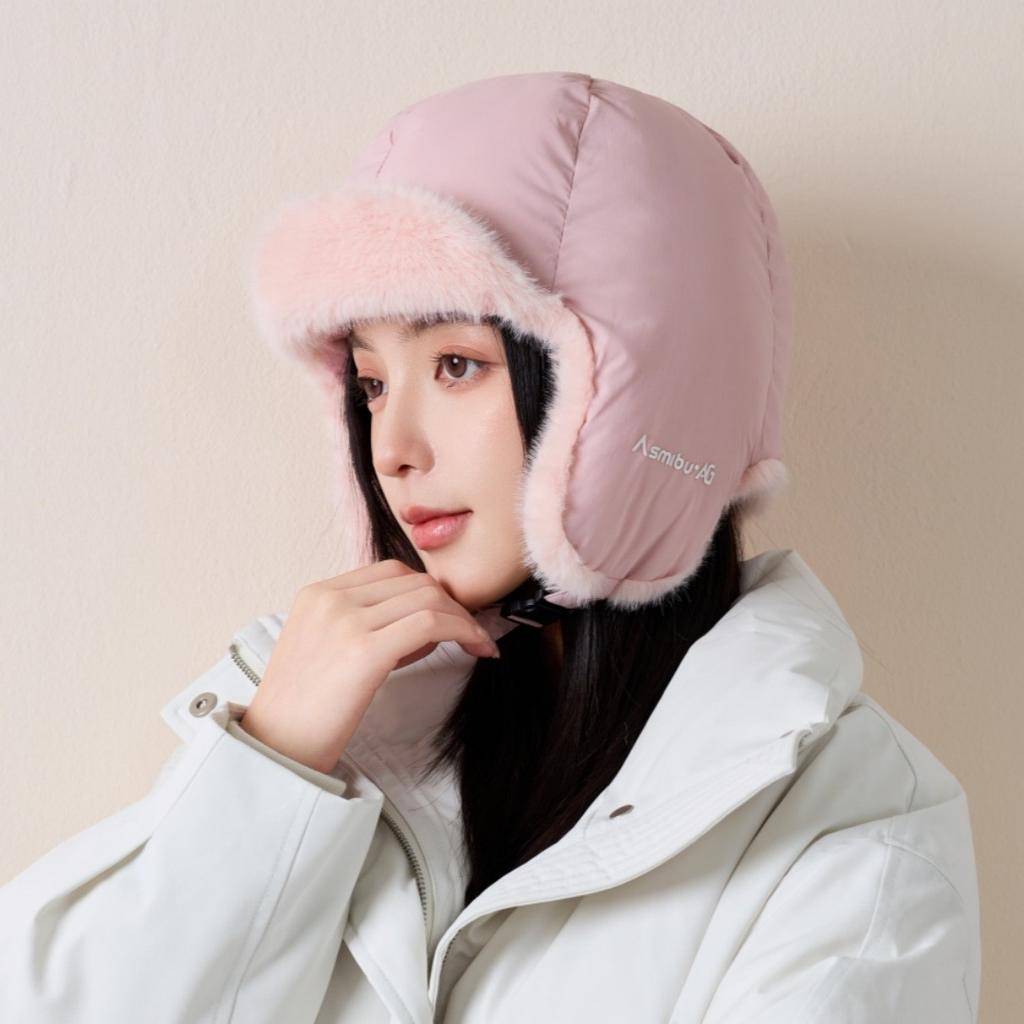 New women's Lei Feng hat, fleece, thickened cold-proof and warm ear protection hat, showing face, small winter hat manufacturer