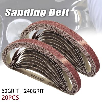 20pcs 15*452mm Sanding Belt 60/240Grit for M10 Sander Adapter Polishing Machine