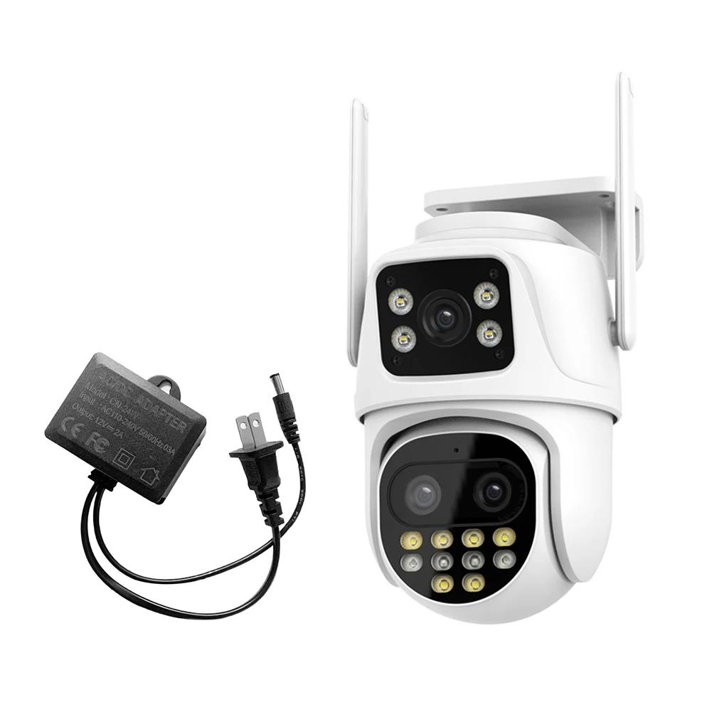 4K 8MP WIFI Surveillance Camera AI Auto Tracking Dual Screen Dual Lens External WiFi Camera Icsee APP PTZ WIFI Camera Waterproof