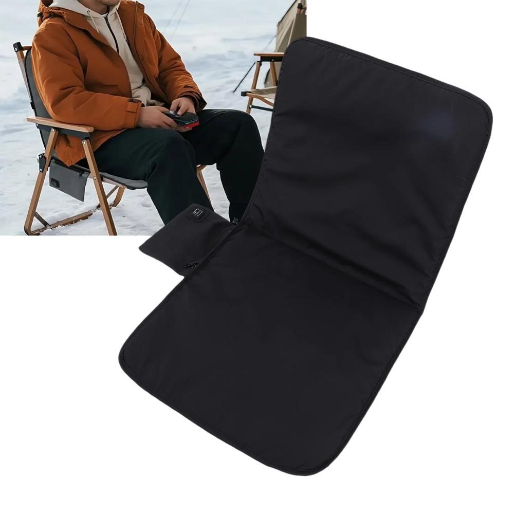 Heated Seat Cushion Black USB Heated Seat Pad with 3 Heat Settings for Outdoor Camping Office Chair