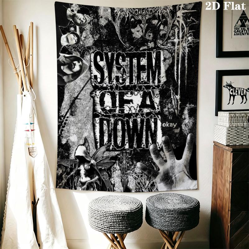 system of a down Wall Tapestry Aesthetic Wall Hanging Printed Fabric Blanket Decorative Tapestries for Bedroom Living Room Home Decor