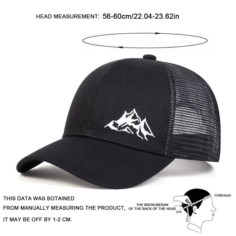 Unisex Mountain Range Embroidery Baseball Net Caps Spring and Summer Outdoor Adjustable Casual Hats Sunscreen Hat