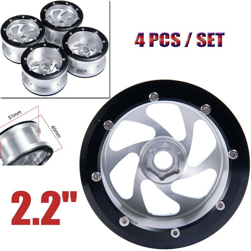 22 Alloy 4x Beadlock Wheel Rims For 110 Rc Axial Wraith Trx4 Redcat Crawler