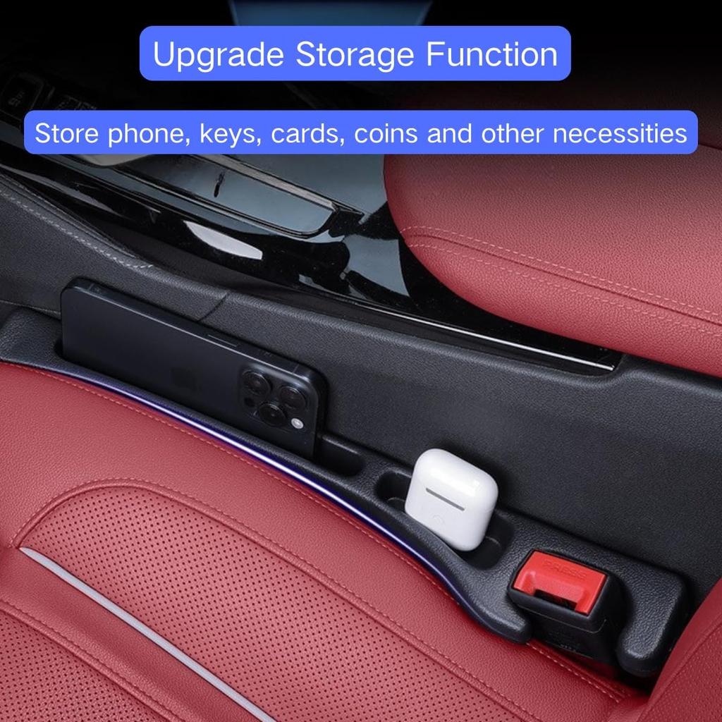 2PCS Car Seat Gap Filler, Universal No Drop Seat Guard Organizer, Stocking Stuffers For Men Women, Car Accessories Between Seat & Console For Car,