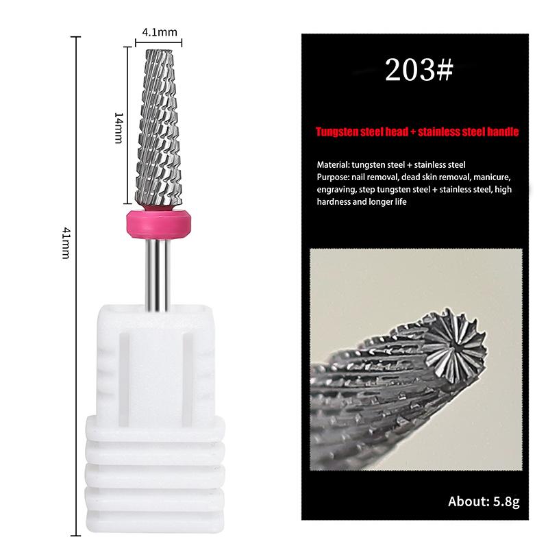 Tungsten Carbide Nail Drill Bits Electric Manicure Drill Accessory Milling Cutters For Nail Gel Polish Remover Nail Tools