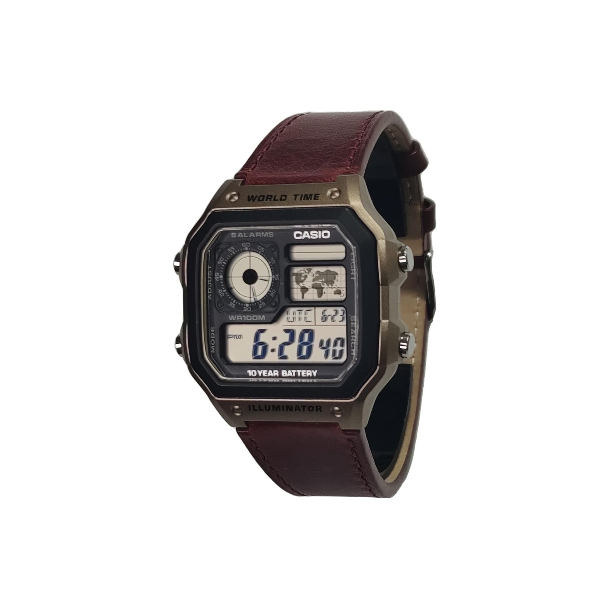 CASIO Custom Collection Quartz Movement Watch Men s Watches Black Dial AE-1200WH-5AV(Watch3-- Regular Watch Box