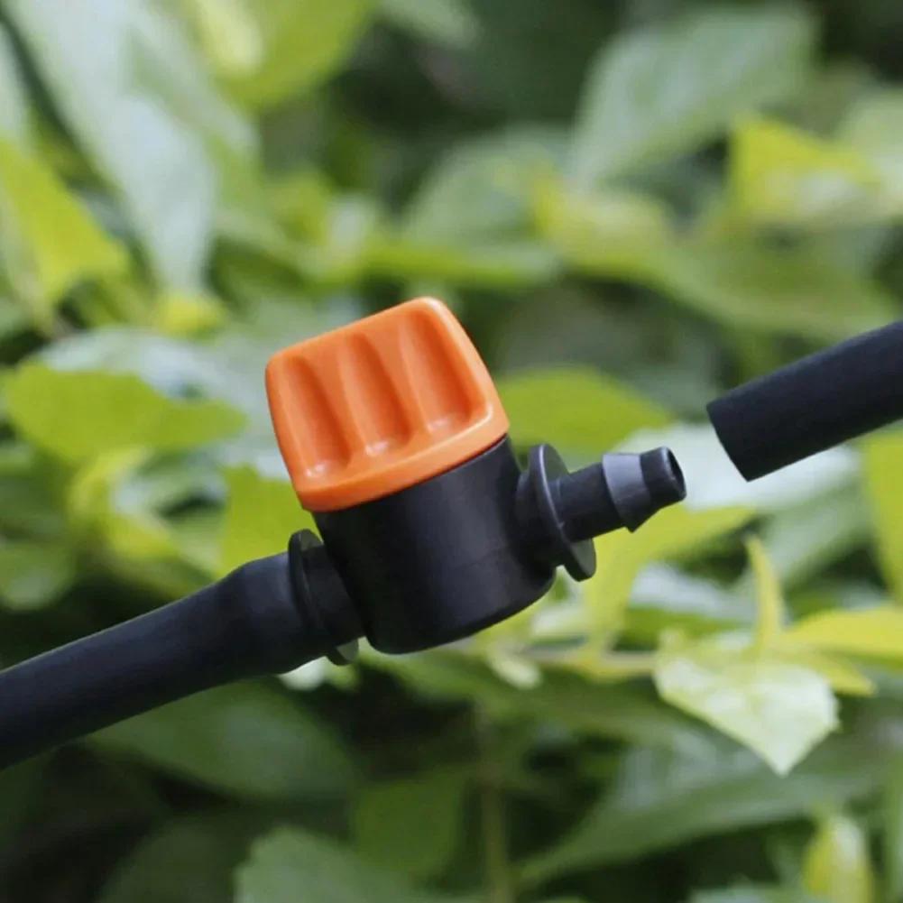 20Pcs 1/4'' Barbed Mini Garden Irrigation Valve 2024 New Home Garden Irrigation Washing Car Control Valves For 4mm/7mm Hose