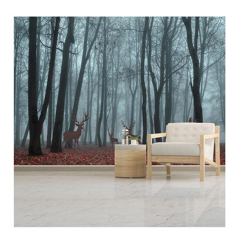 

Mural Home Decor Forest Elk Wallpaper Nordic Modern Creative Art Wall Painting Hotel Restaurant Bedroom Wall Paper 200 cm(W) x 140 cm(H)