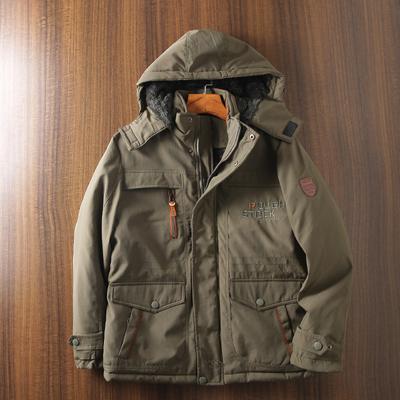 New Autumn and Winter Men's Warm Cotton-padded Clothes, Piled and Thickened Medium and Long Waterproof Jackets