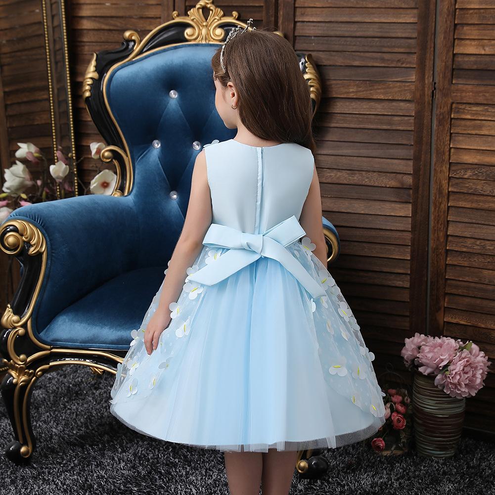 Korean Girls Runway Performance Dress Infant Toddler Birthday Party Dress Floral Princess Dress Girls Ruffles Dress