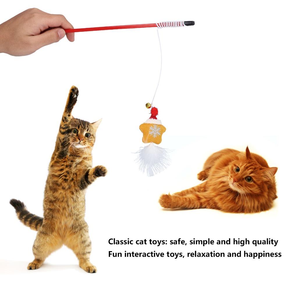 30cm Cat Wand Toy Star Type Cat Exercise Toy Funny Fun Cat Stick  for Training Exerciser