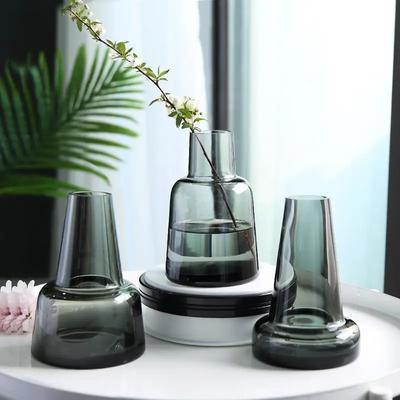 Klassische Kreative Glas Blume Vase Top Qualität Gras Schwarz Transparent Home Deco Reagenz Flasche Blume Vase Fabrik Großhandel