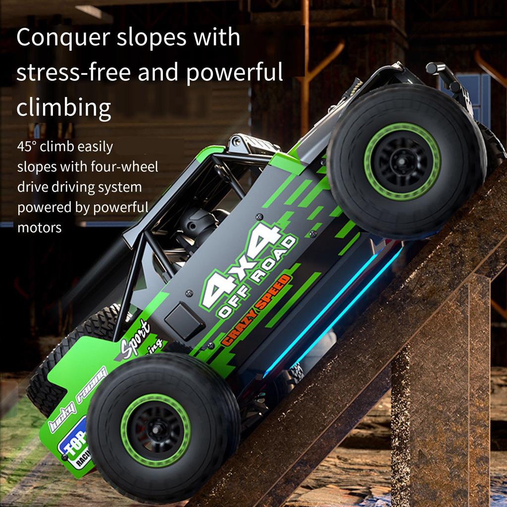 Remote Control Truck Vehicle Toy with LED Headlamp High Speed Model Offroad Car Toy with Four Wheel Drive for Adult Kids