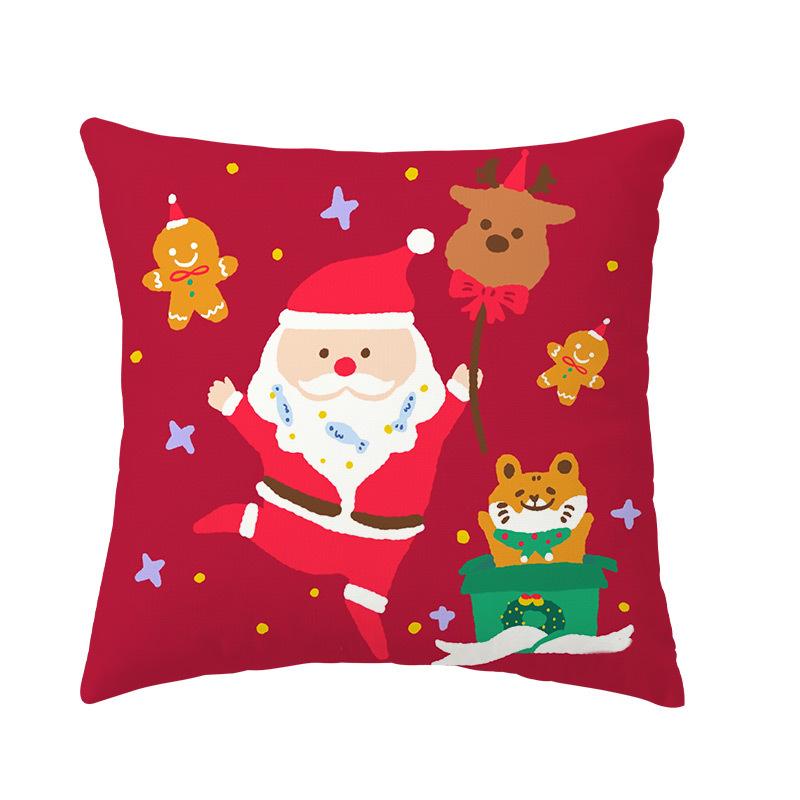 Limited Christmas Cartoon Cute Santa Claus Pillow Cover Cross-Border Christmas Tree Cushion