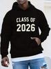 Plus Size "Class of 2026" Varsity Hoodie - Casual Loose Fit