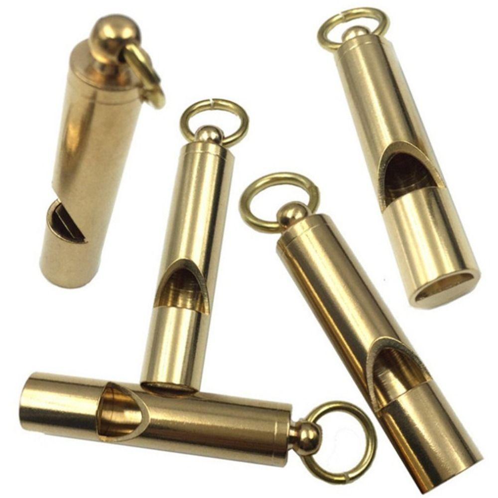 Referee Pocket Tools Pure Brass Pendant Survival EDC Whistle Keychain Brass Whistle Referee Whisle