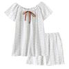 2026 Neues Sommer-Damen-Pyjama-Set 100% Baumwollkrepp Kurzarm-Shorts Zweiteiliges Set Böhmischer Stil Kühle Freizeit-Hauskleidung