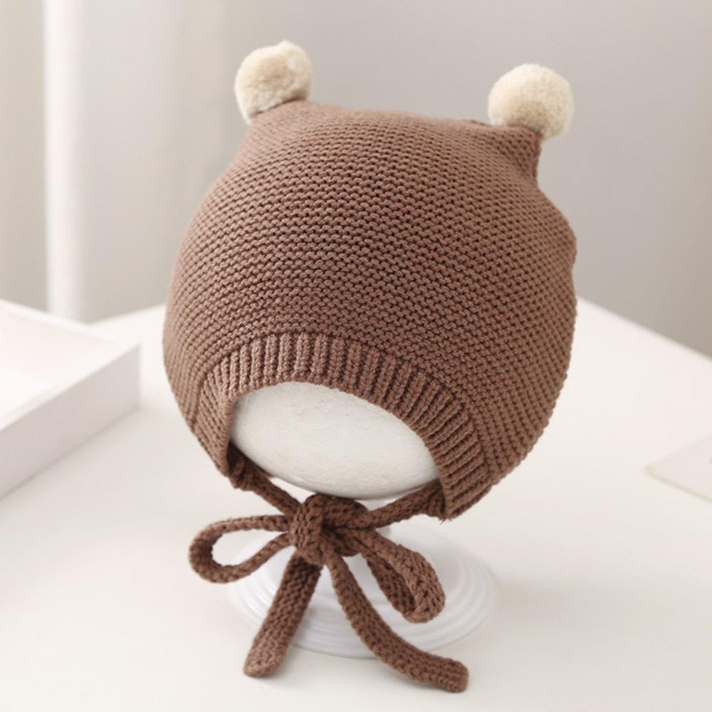 3-24 Měsíců Měkká Pletená Čepice Vlněná Bambule Dětské Čepice Módní Baret Čepice Chlapci Dívky