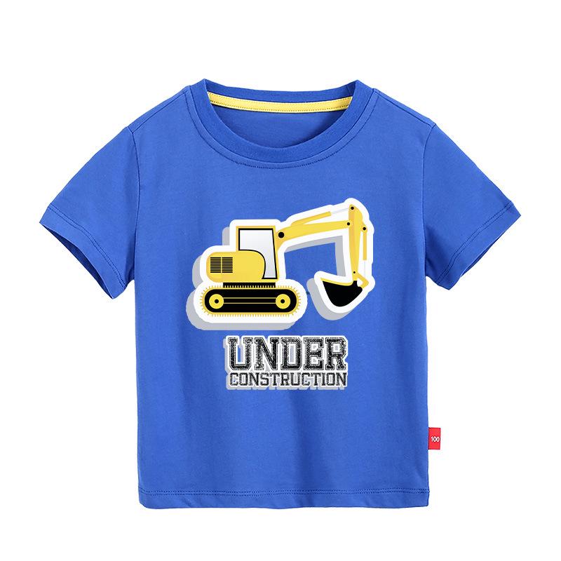 New Boys' Pure Cotton Short-Sleeve Printed T-Shirt - Round Neck Summer Top
