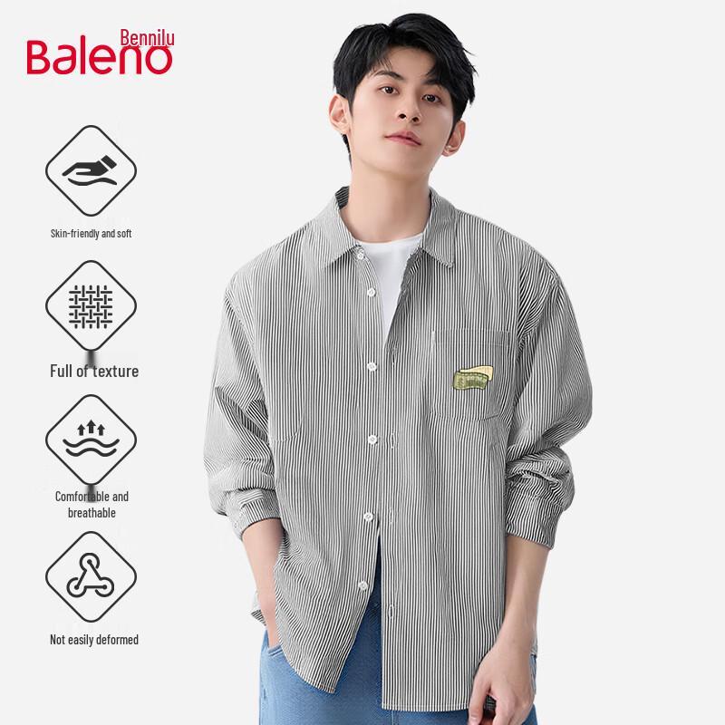 Baleno Men s Grey Oxford Long-Sleeve Shirt XL