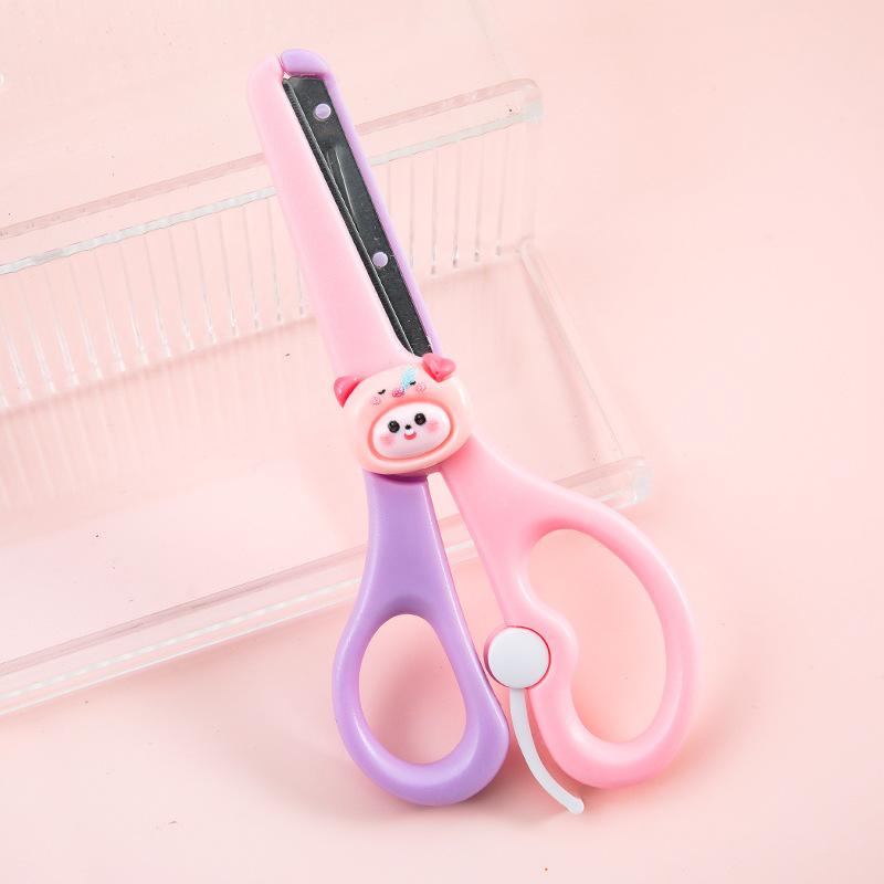 Cartoon Small Animal Scissors Handmade Kindergarten Round Head Scissors For Art Class Children Pupils Safe Without Hurting Hands