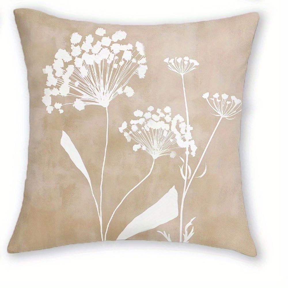 

Beige Floral Pattern Throw Pillow Covers Sofa cushion cover home room decoration 16x16Inch
