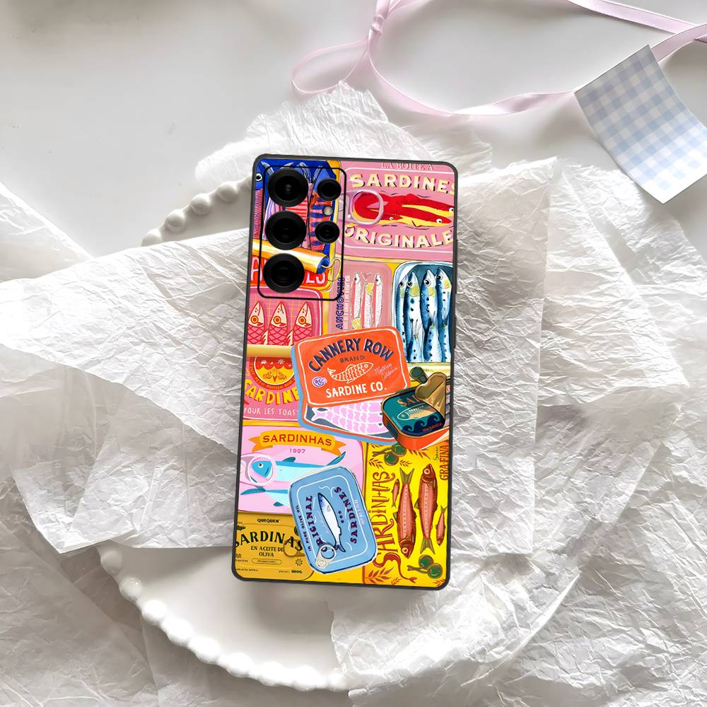 

Sardines Phone Case For Samsung S 24 Fe 25 Ultra Plus 20 Lite 21 30 22 23 24 22 Ultra 5G Fundas Samsung S22 Plus 5G
