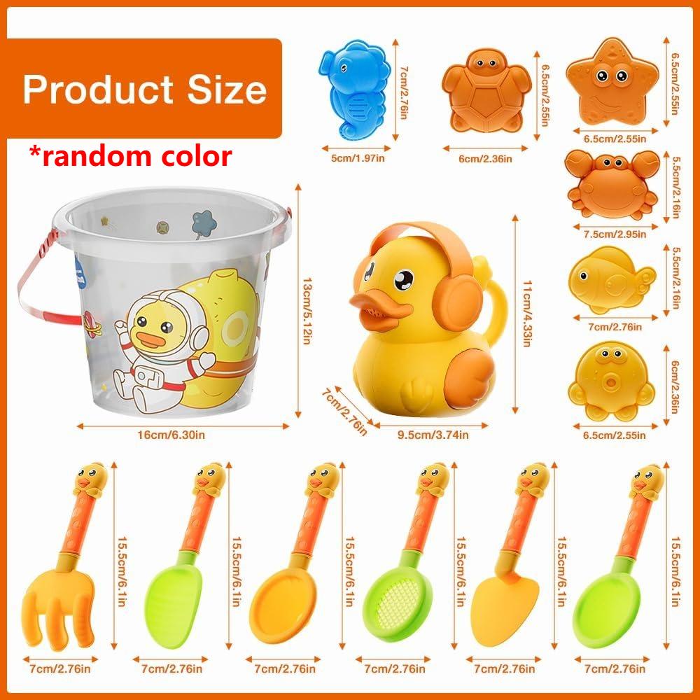 

Beach Toys For Toddlers Kids Cute Duck Sand Plaything Set Beach Bucket Shovel Animal Sand Molds Scoop Summer Outdoor Toys For Boy Girl