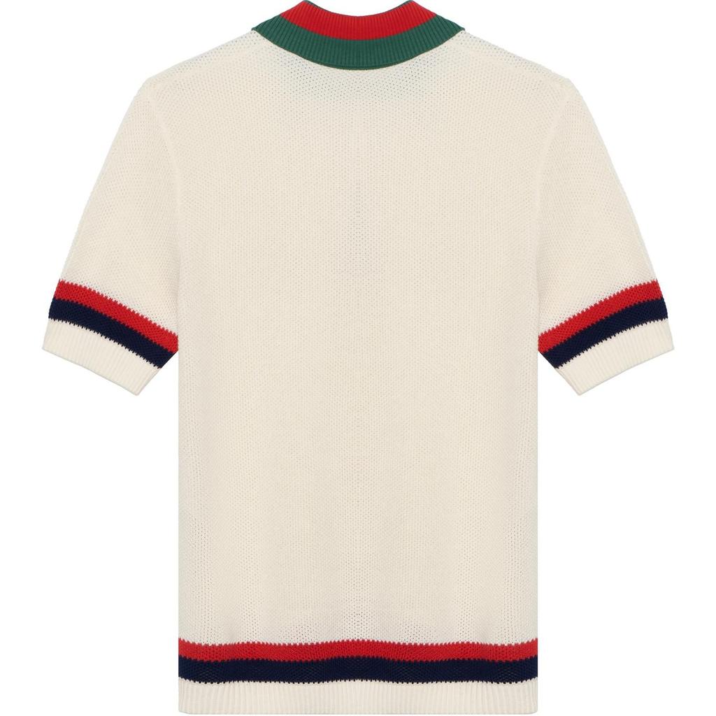 GUCCI Polo Shirts Men's Ivory Polo Collar Moderate 739954XKC9O9275