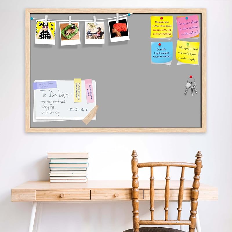 

ArtzFolio Greys Family Dark Gray Colour | Bulletin Board Notice Pin Board | Vision Soft Board Combo with Thumb Push Pins 1.51 серый