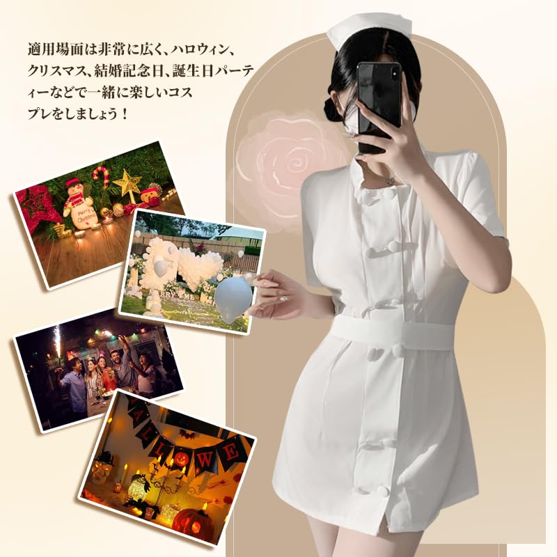 Nurse Cosplay Nurse Back Sexy Erotic Large Size Nurse Costume Cute Extreme Lingerie Temptation Costume Nurse Cosplay White [Sriben] Uniform/Nurse