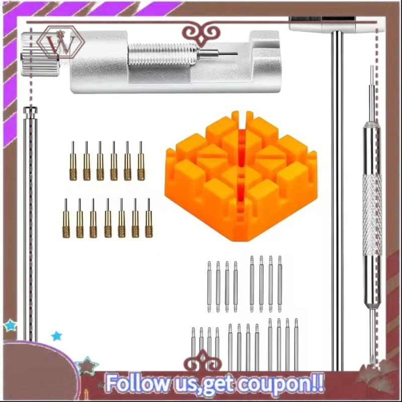 A95D-Watch Band Link Slit Strap Bracelet Chain Pin Remover Adjuster Tool Kit Set 39 Pcs For Professional Watch Repair