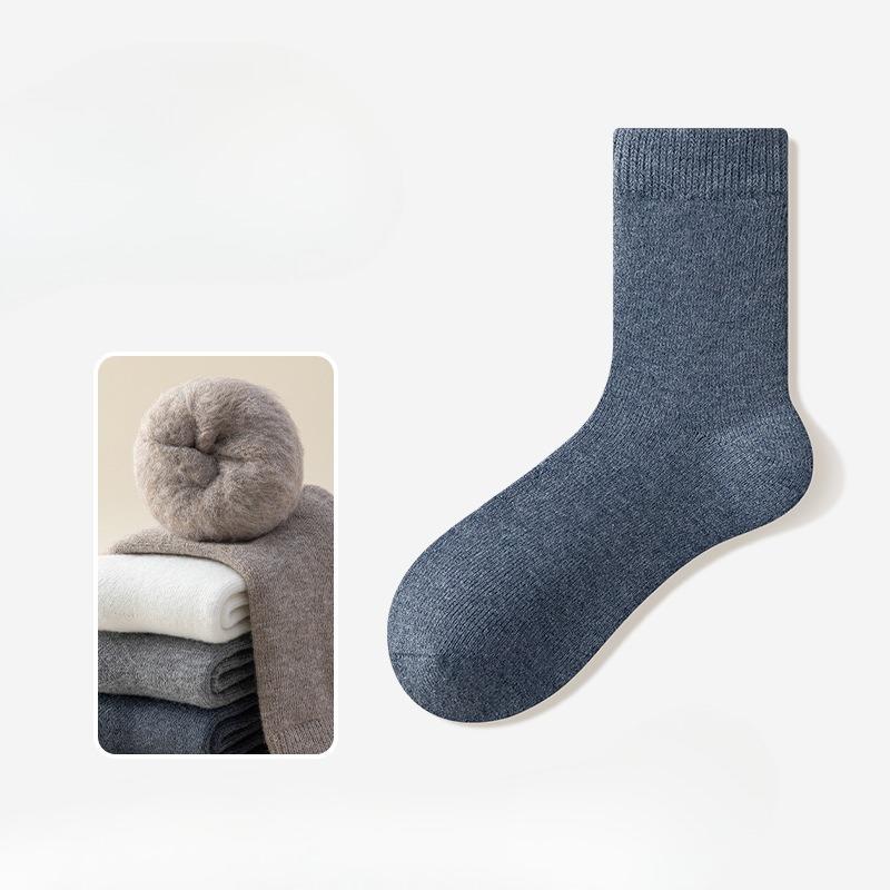 Wool Socks - Men's Thick and Warm Padded Mid-calf Socks for Autumn and Winter. Men's Woolen Socks. Long Winter Sleepers.
