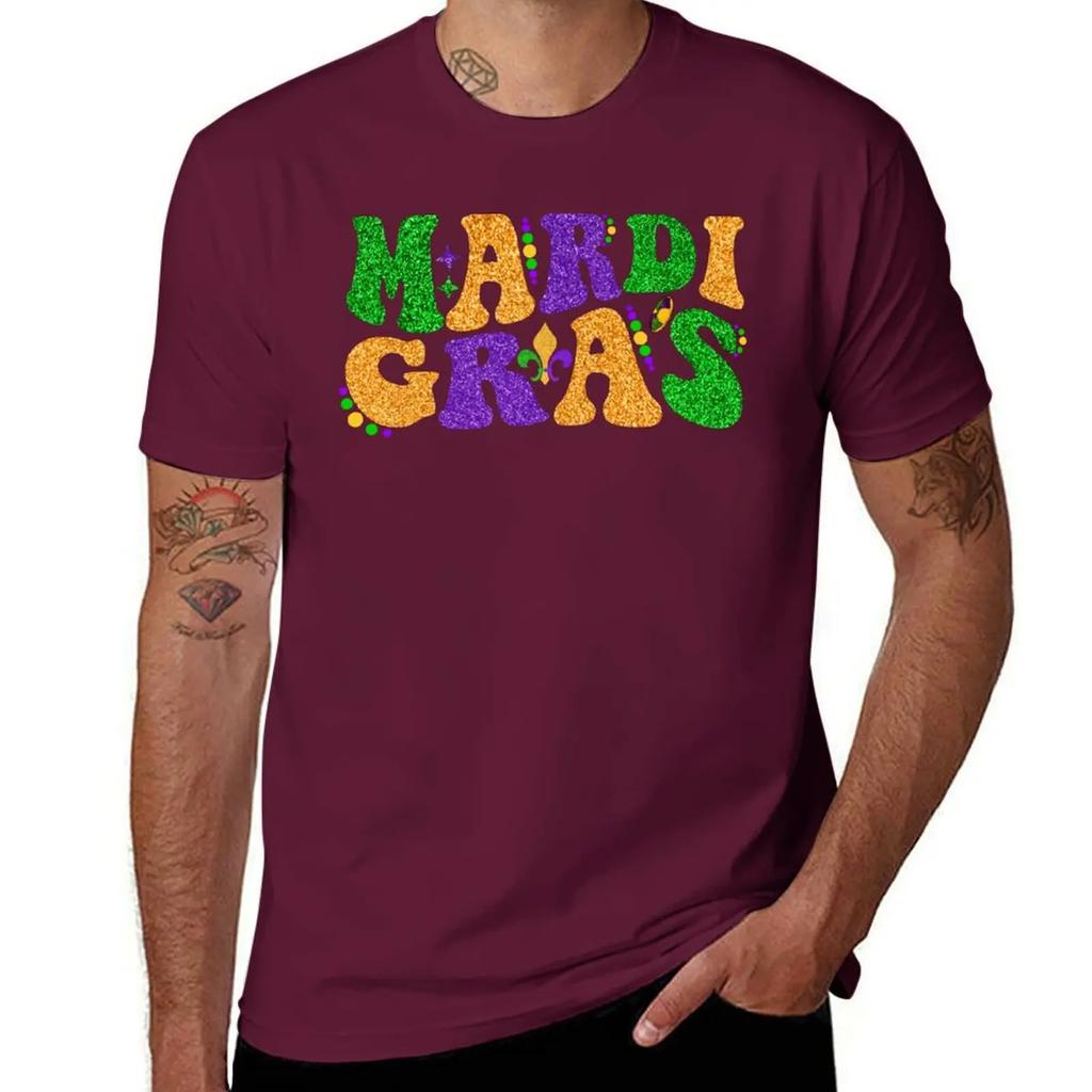 Happy Mardi Gras Retro Groovy Funny Mardi Gras Carnival Party Gift TShirt Aesthetic clothing plus sizes funny t shirts for men