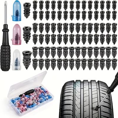 85pcs Universal Tire Repair Plug Kit, Quick Tire Repair Kit, Suitable for Cars, Motorcycles, SUVs, Trucks, Caravans, Bicycles, ATVs, Tire Repair Tools