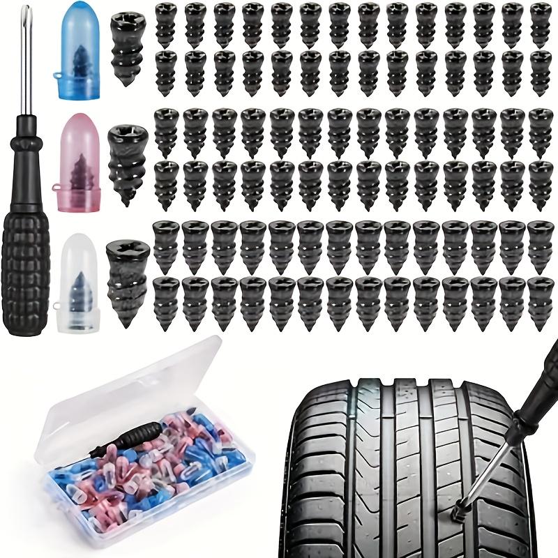 

100pcs Universal Tire Repair Plug Kit | Quick Screw-in Plug for Cars, Motorcycles, SUVs, Trucks, Caravans, Bicycles, ATVs 100pcs