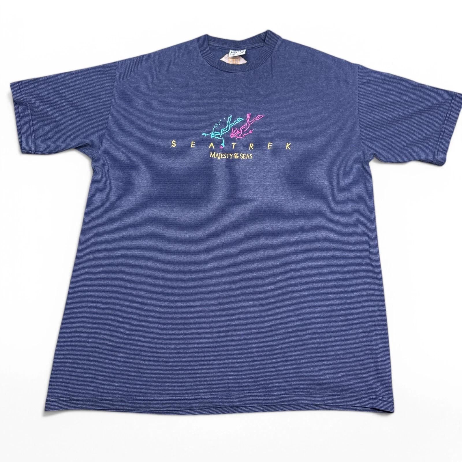 

Vintage Royal Caribbean Tee Shirt Adult Size XL Seatrek Majesty Seas Embroidered XL