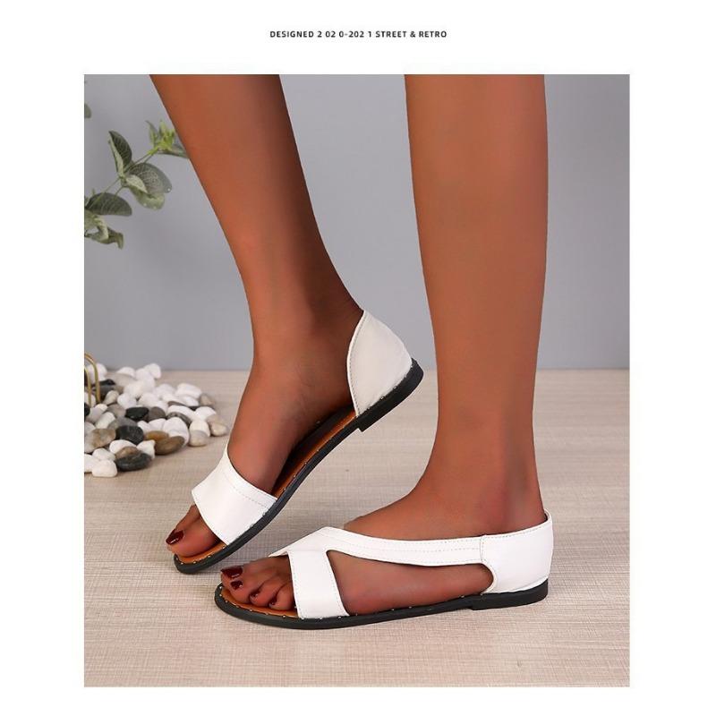 New large-size women's shoes, fish mouth type flat-soled sandals, new open-toed women's shoes