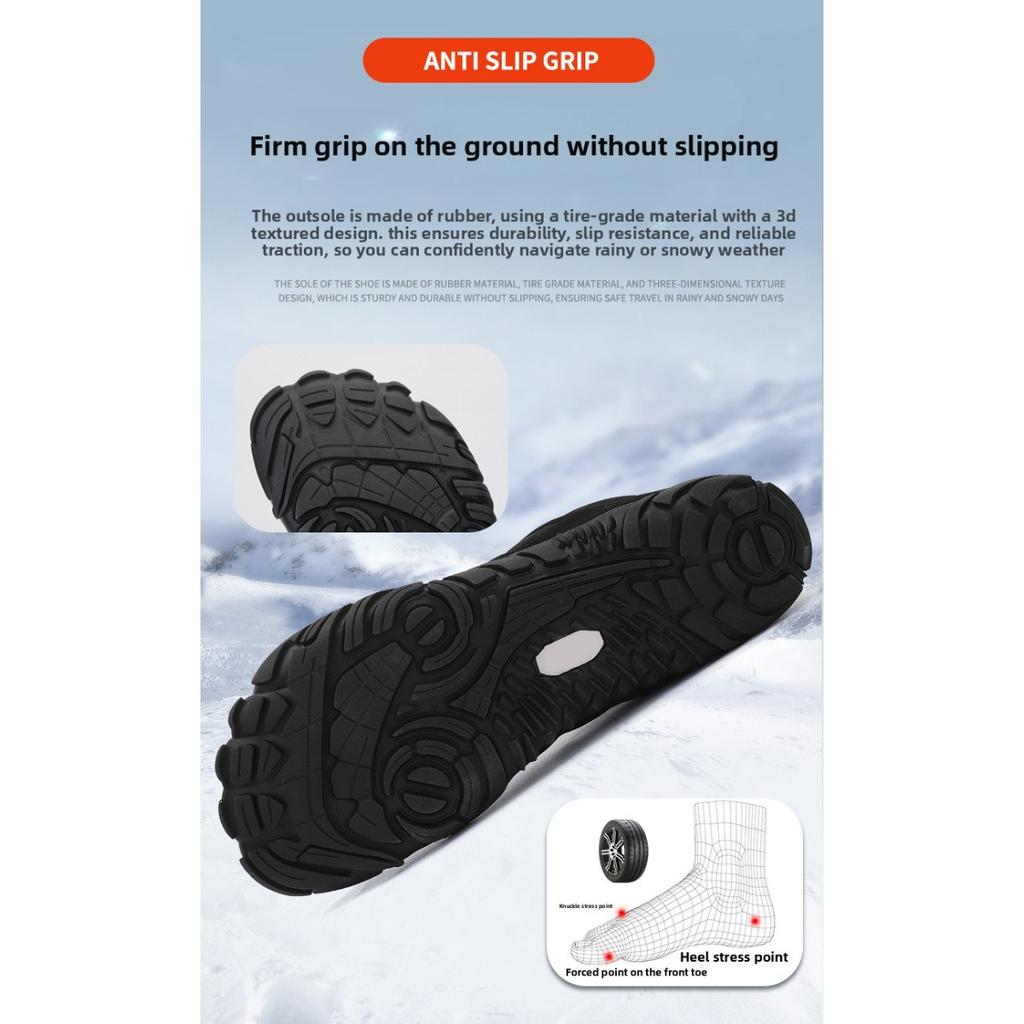 Winter Samt Fünf-Finger Schneestiefel für professionelle Wärme und Komfort, lässige Baumwollschuhe für Paare