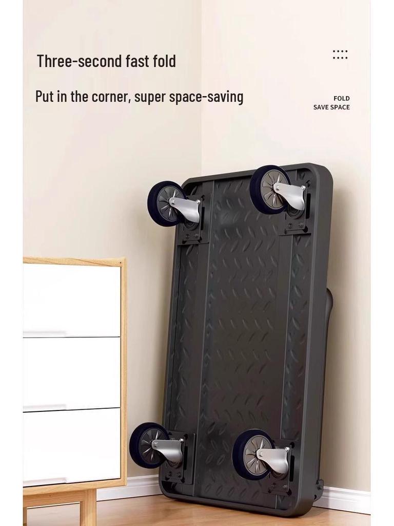 Foldable Steel Hand Truck: Portable Small Trolley for Transporting Goods