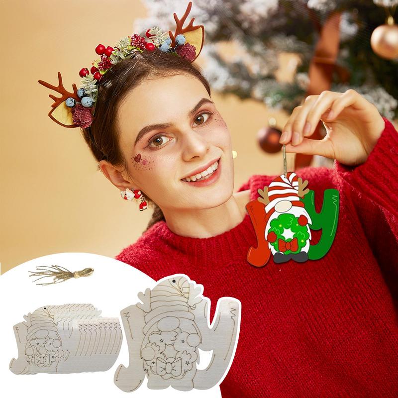 Unfinished Wooden Gnome 10pcs Unfinished Gnome Wooden Cutouts With Lines Blank Wooden Craft Kits For Kids Patriotic Tree