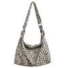 Leopard Print Canvas Shoulder Bag Women Crossbody Bag Large Capacity Tote Bag
