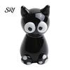 Glass Mini Black Cat Miniature Tiny Colored Ornament Cute Animals Kitty Figurine for Desktop Bookshelf Fairy Garden Micro Landscape Decor Animal Party